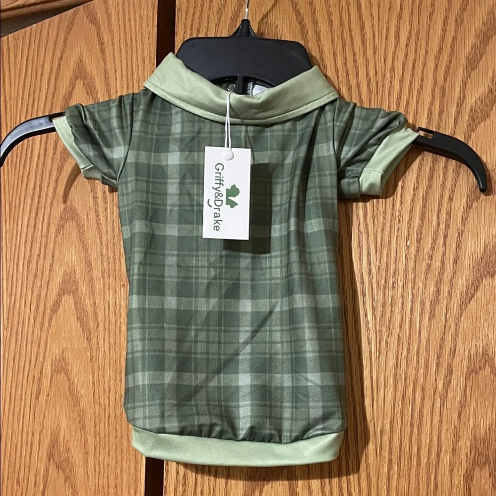 🐾 Green Plaid Dog Collared Shirt